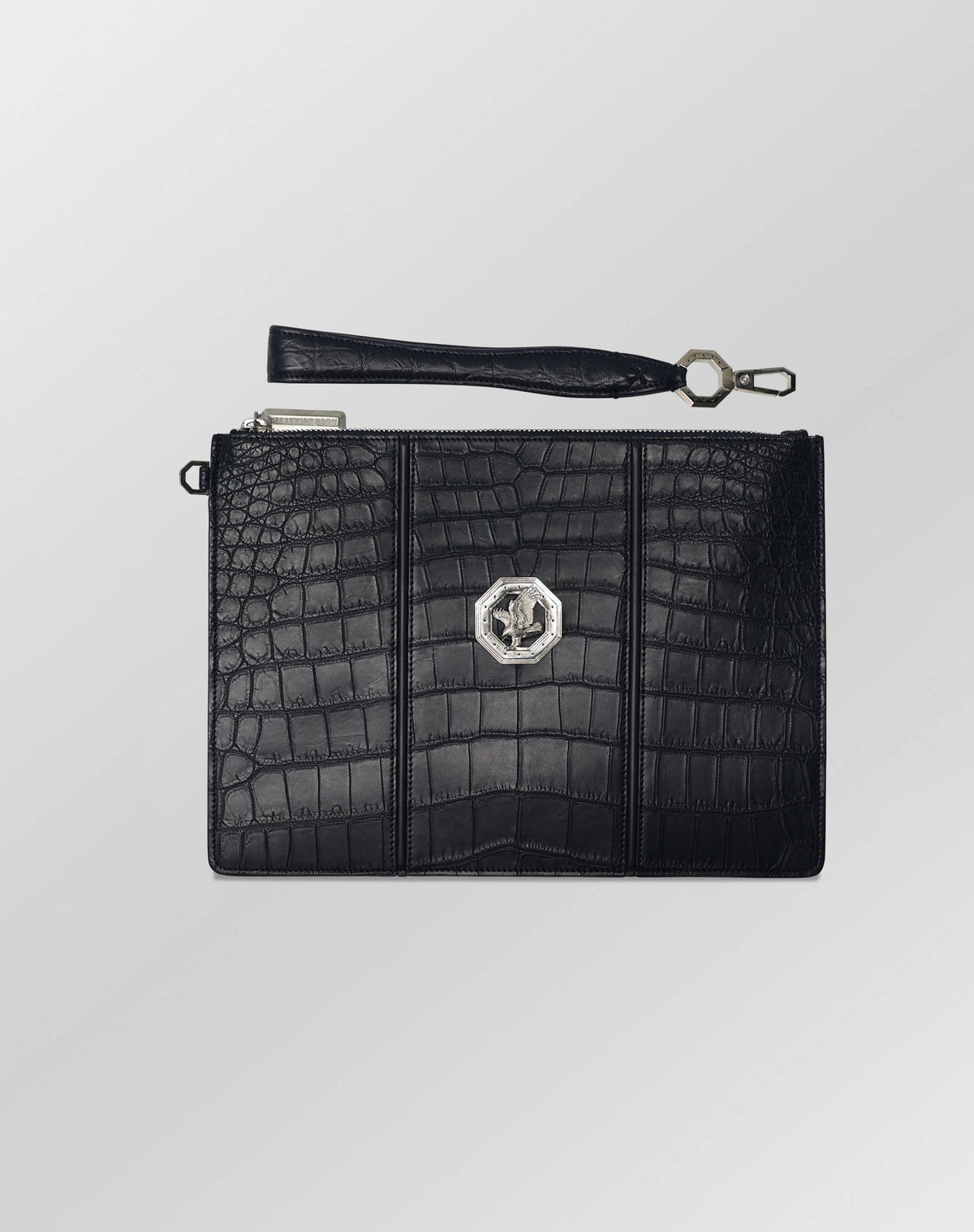 Stefano Ricci Crocodile Navy Leather Matted Portfolio Case for Men