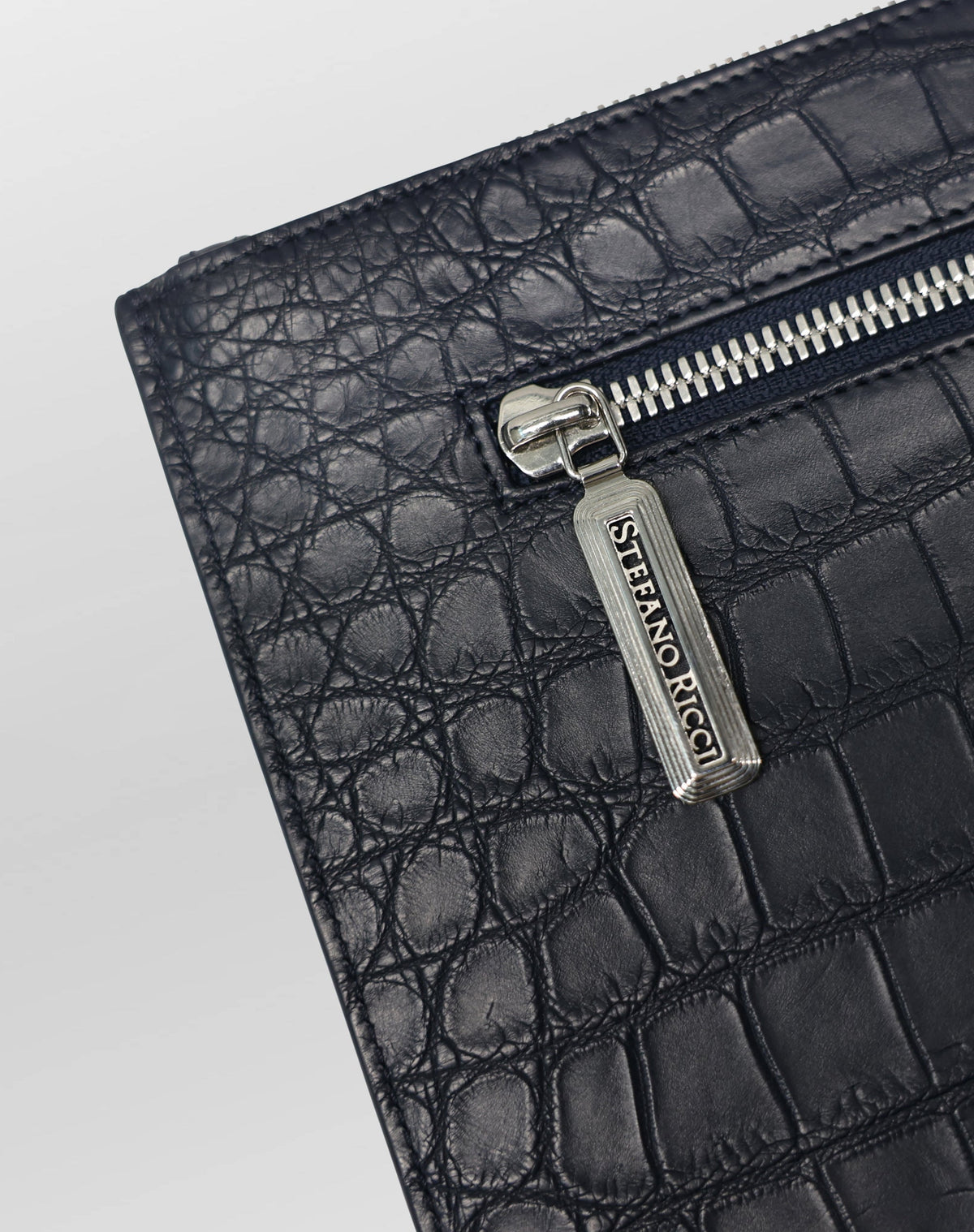 Stefano Ricci Crocodile Navy Leather Matted Portfolio Case for Men