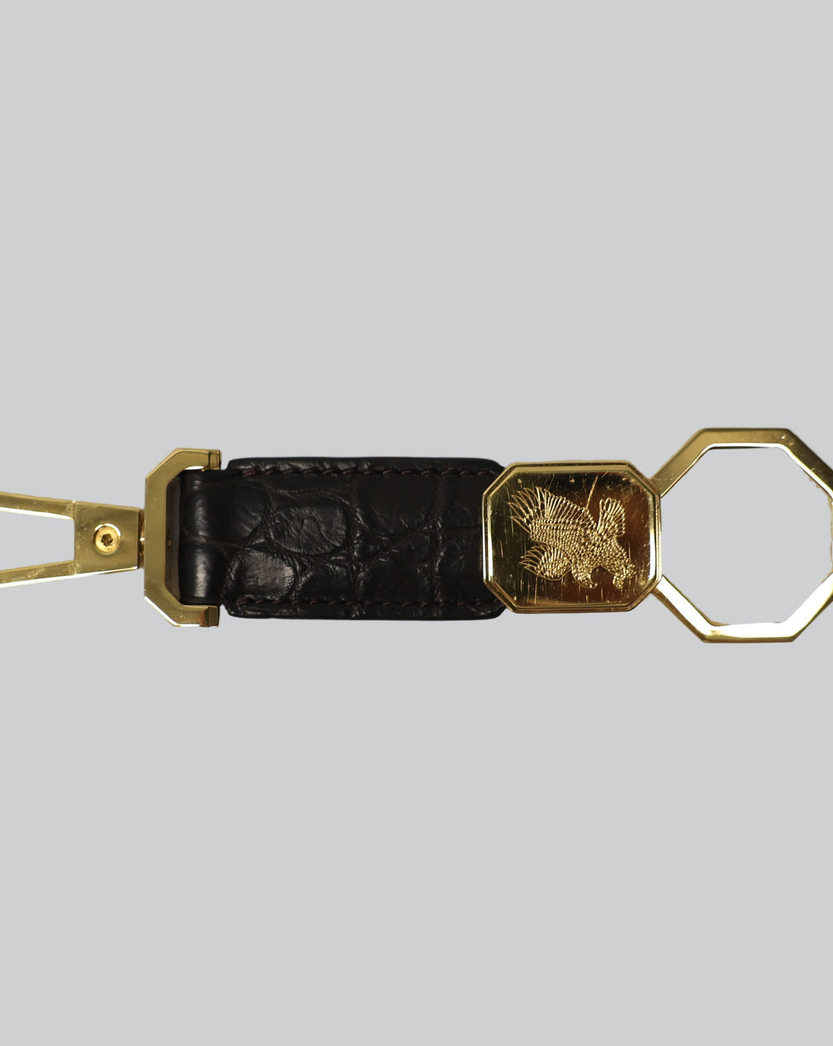 Stefano Ricci Crocodile Leather Key Holder – Luxury Gold Eagle Keychain - OneOffBtq.com