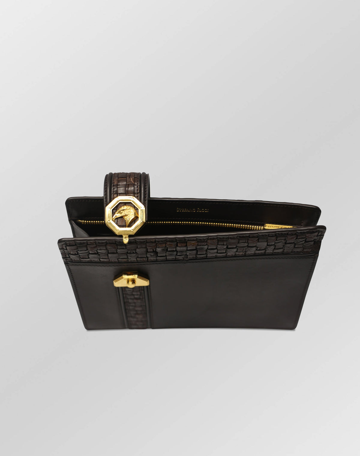 Stefano Ricci Woven Crocodile & Calf Leather Luxury Clutch Organizer