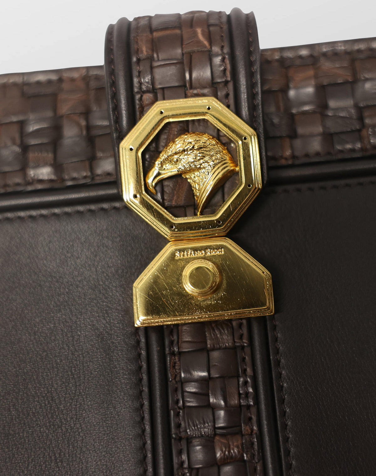 Stefano Ricci Woven Crocodile & Calf Leather Luxury Clutch Organizer