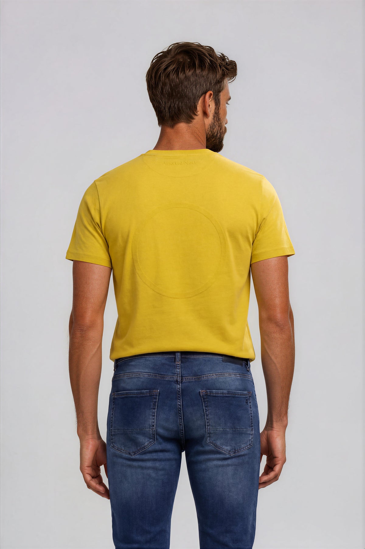 Stefano Ricci Silk Cotton T-Shirt with Dragon Embroidery Yellow