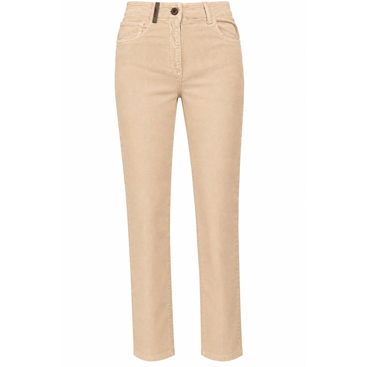 Peserico Beige High Rise Straight Leg Cropped Trousers