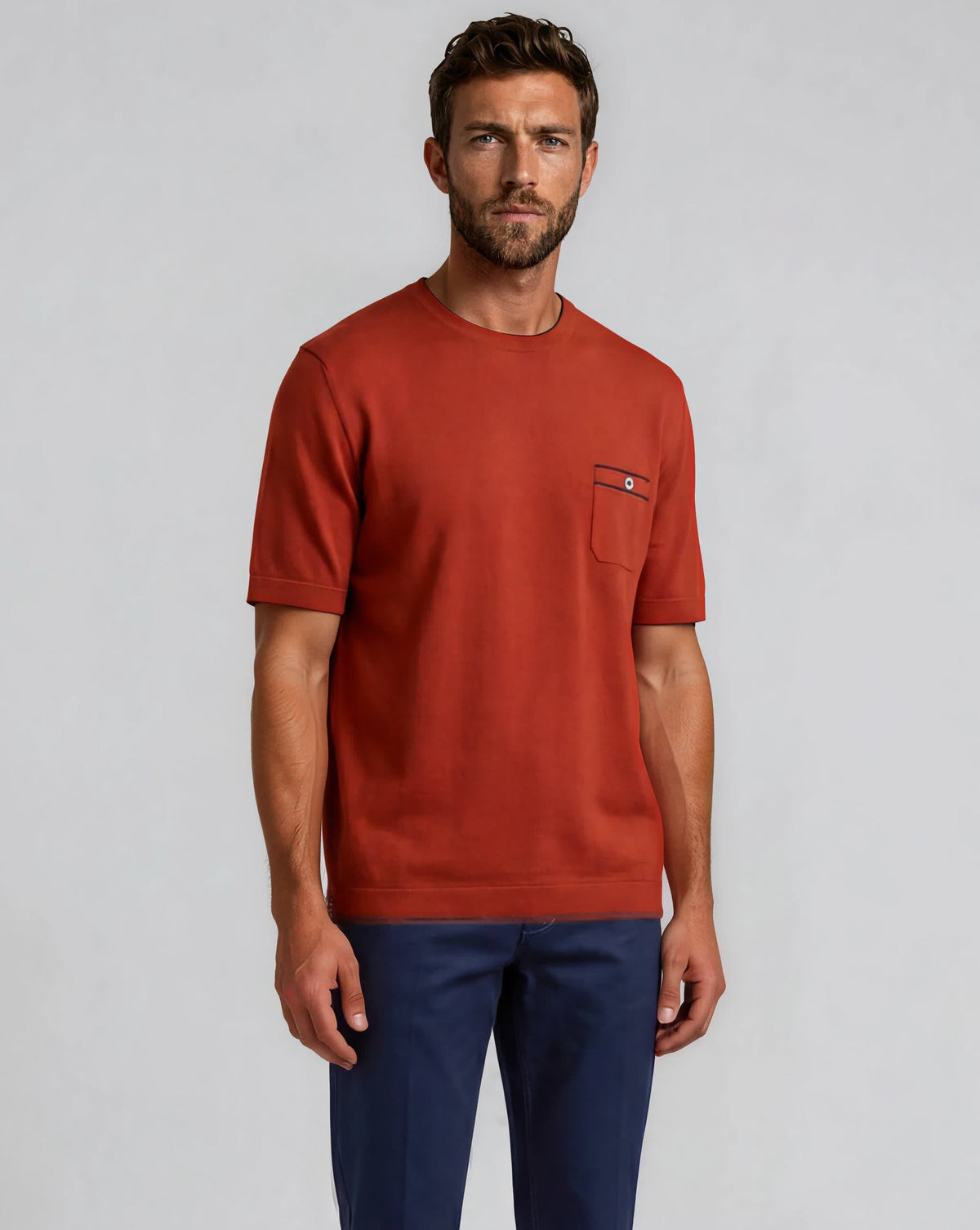 Stefano Ricci Silk Wool Crewneck Sweater Contrast Trim - OneOffBtq.com