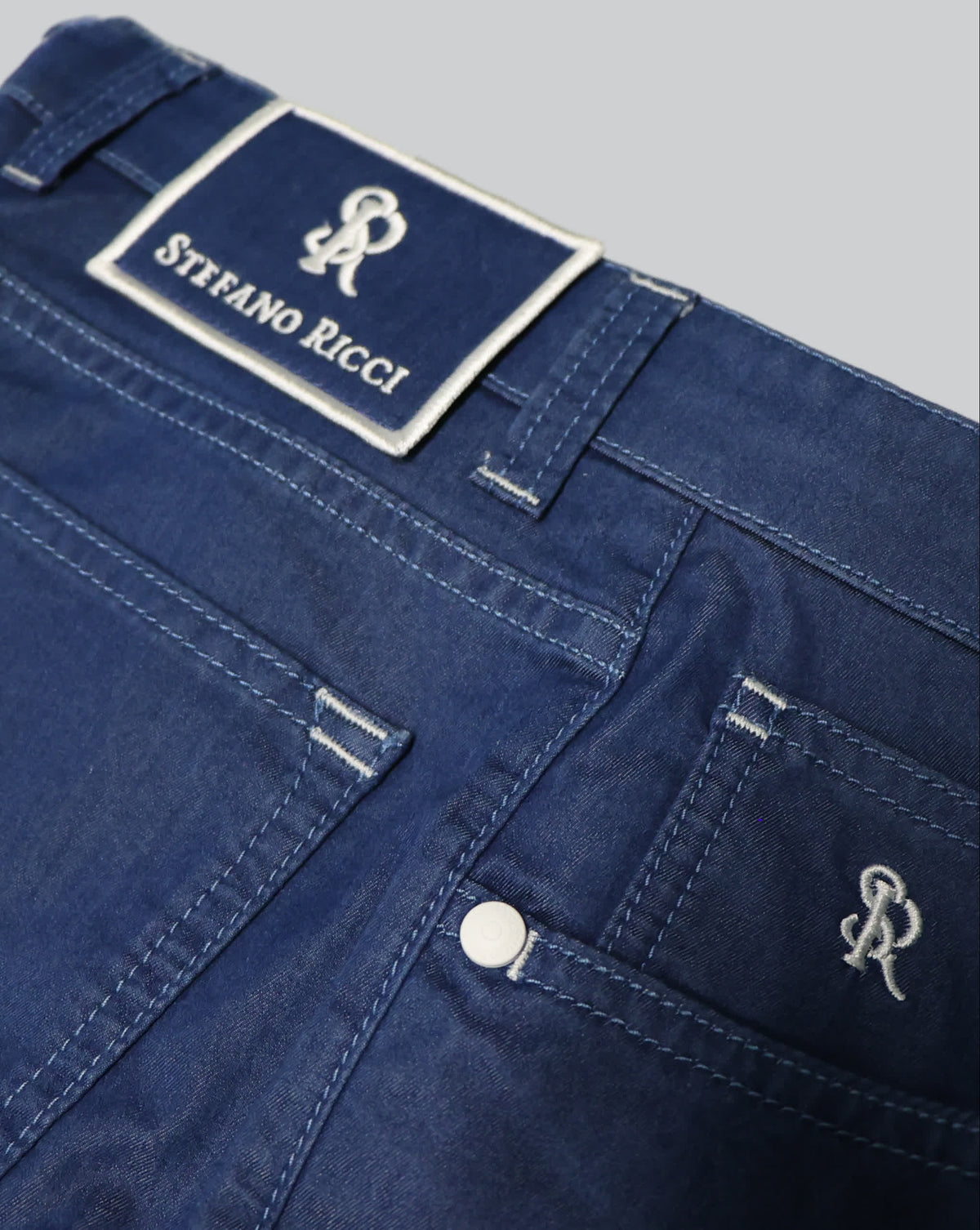 Stefano Ricci Luxury Denim Jeans with Signature SR Logo Detail - OneOffBtq.com