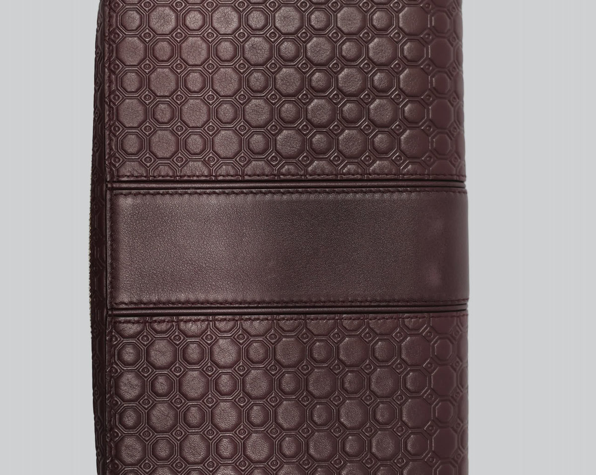 Stefano Ricci Burgundy Embossed Calfskin Zip Wallet