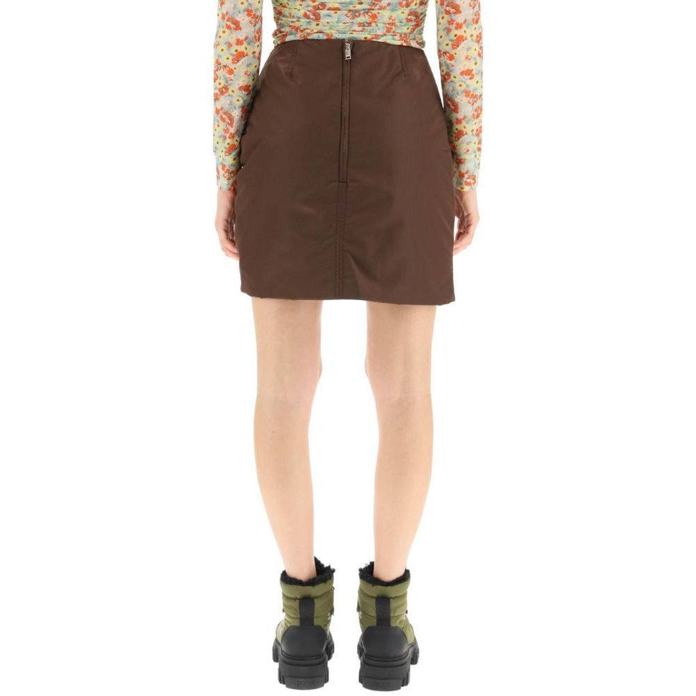 Ganni Brown Acetate Mini Skirt