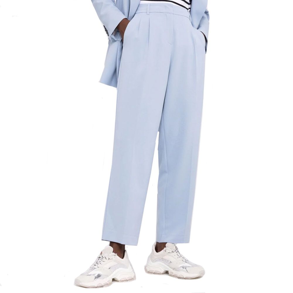 BLANCA VITA Blue Elastane Casual Pants