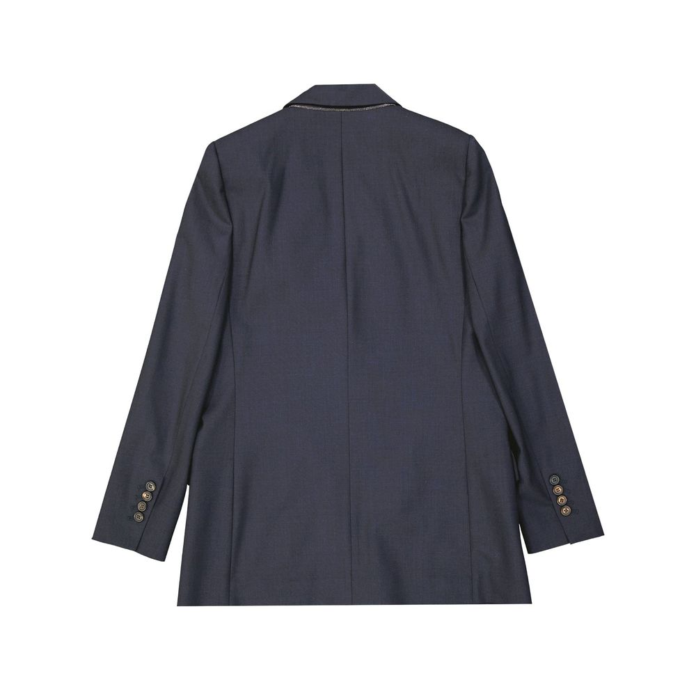 Brunello Cucinelli Blue Virgin Wool Blazer
