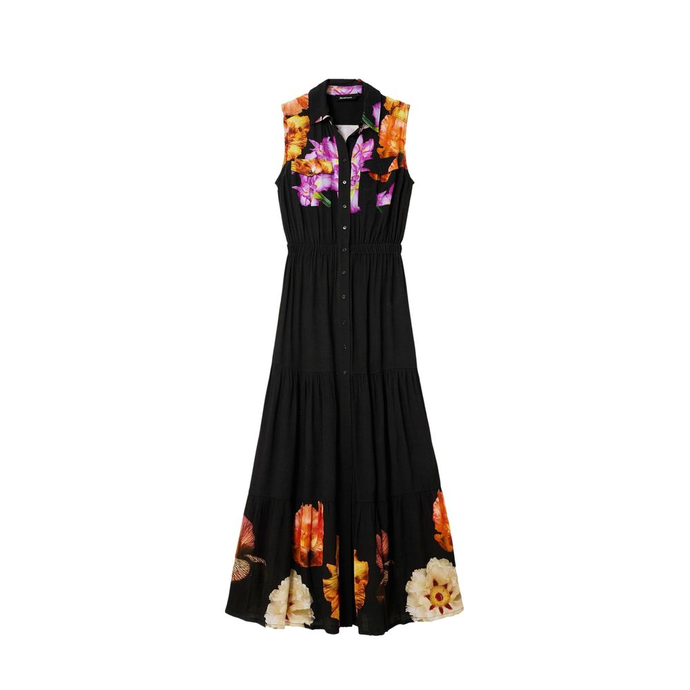 Desigual Black Viscose Casual Dress