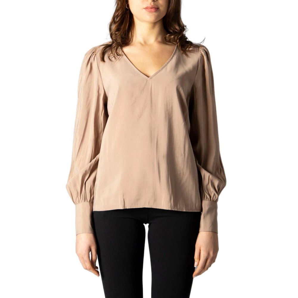 Vila Clothes Beige Silk Blouse