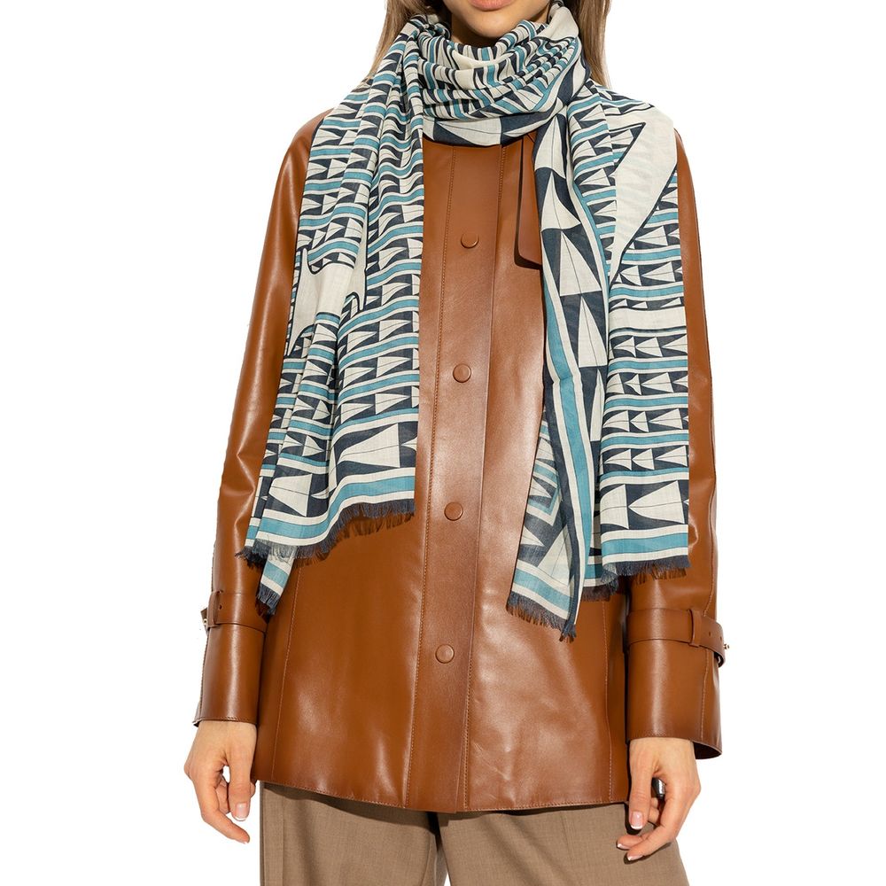 Lanvin Blue Wool Scarf