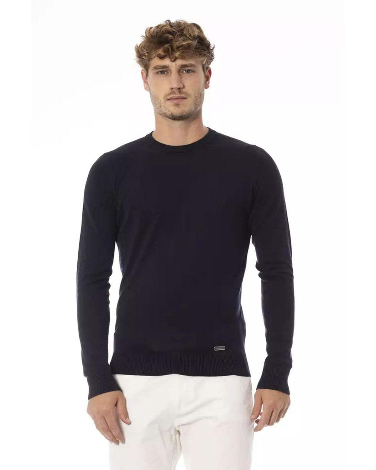 Baldinini Trend Blue Cashmere Sweatshirt