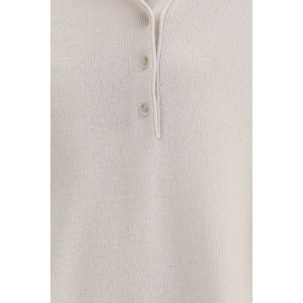 Allude Beige Cashmere Polo Shirt