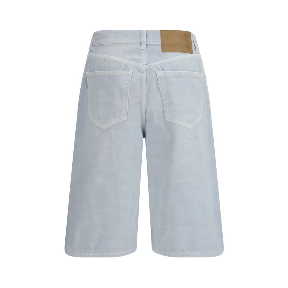 Haikure Blue Cotton Bermuda Shorts