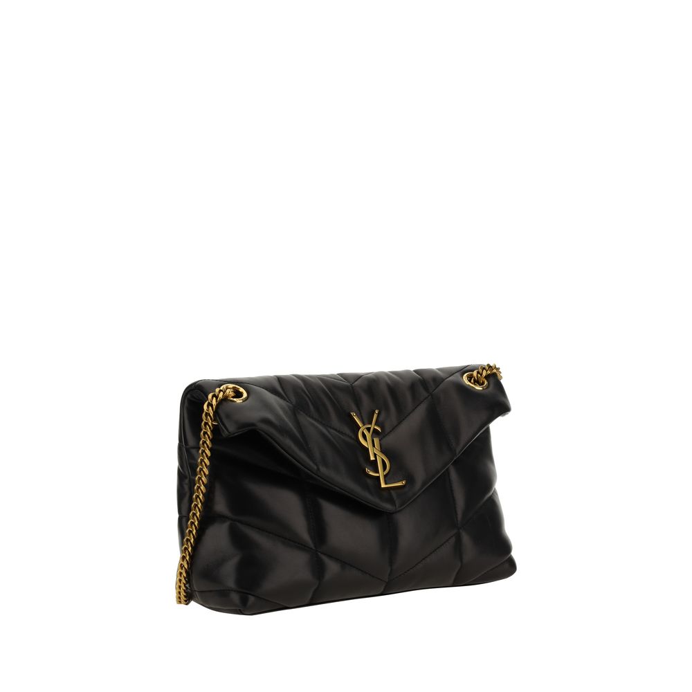 Saint Laurent Black Lamb Leather Shoulder Bag