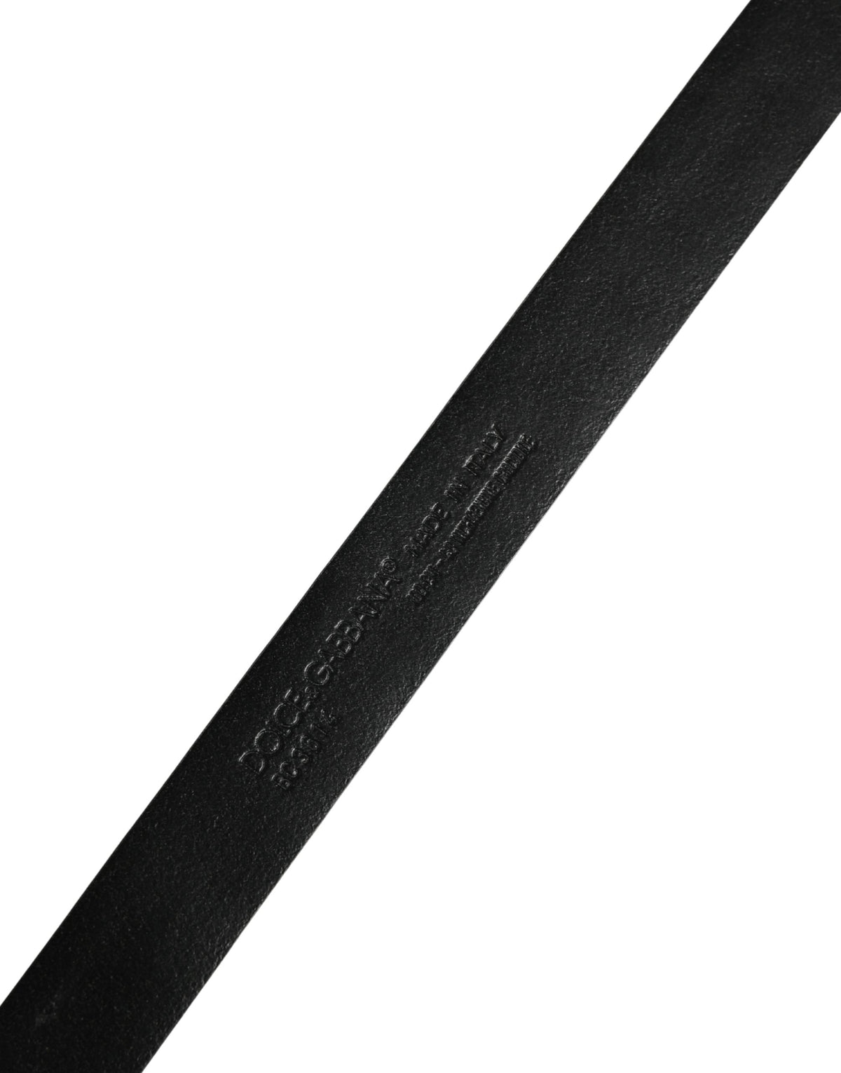 Dolce & Gabbana Men Black Exotic Leather Metal Buckle Belt