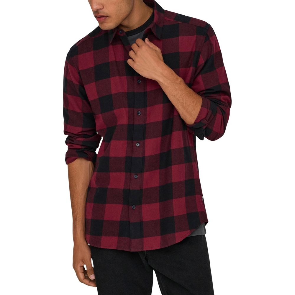 Only & Sons Red Cotton Pattern Shirt