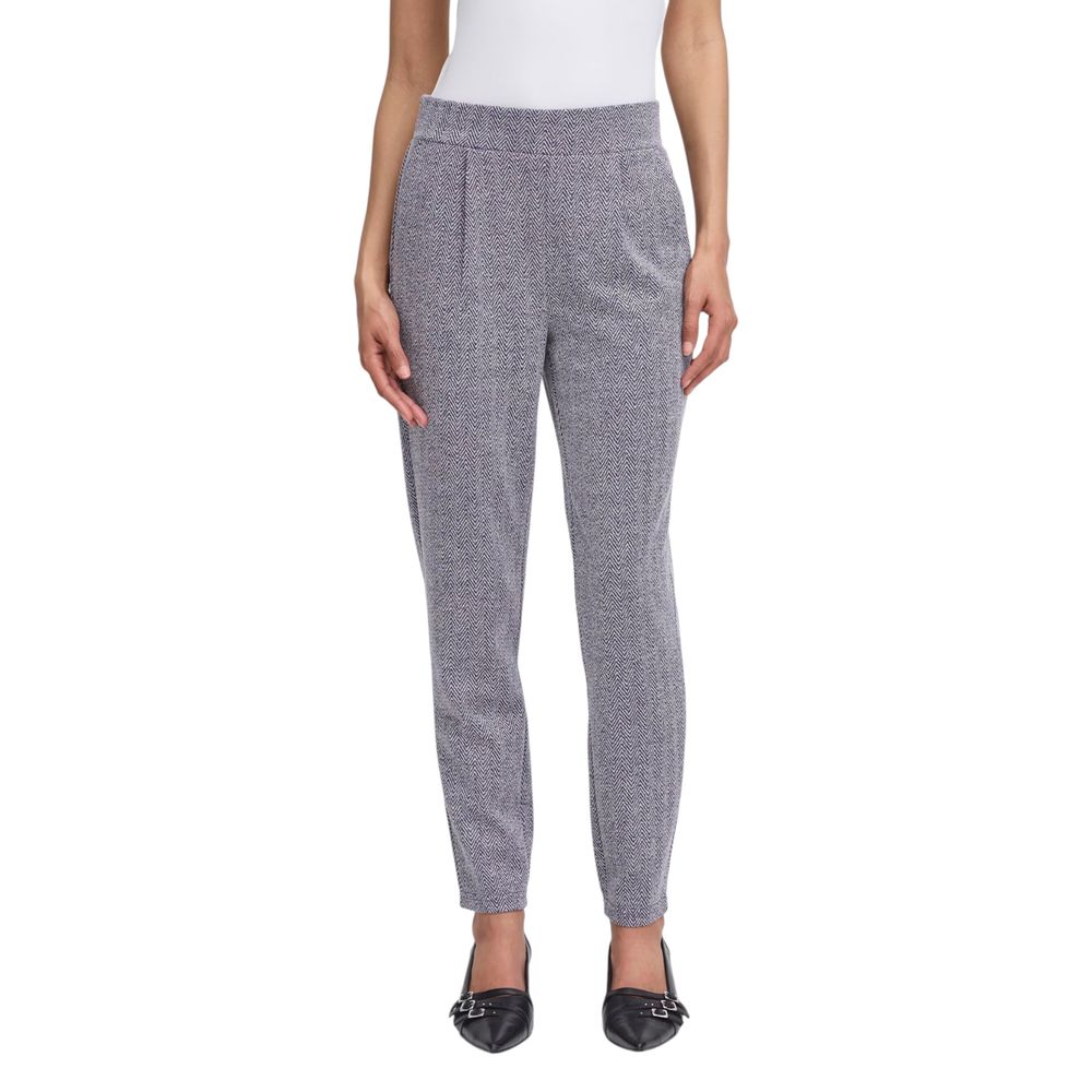 ICHI Blue Polyester Skinny Pants
