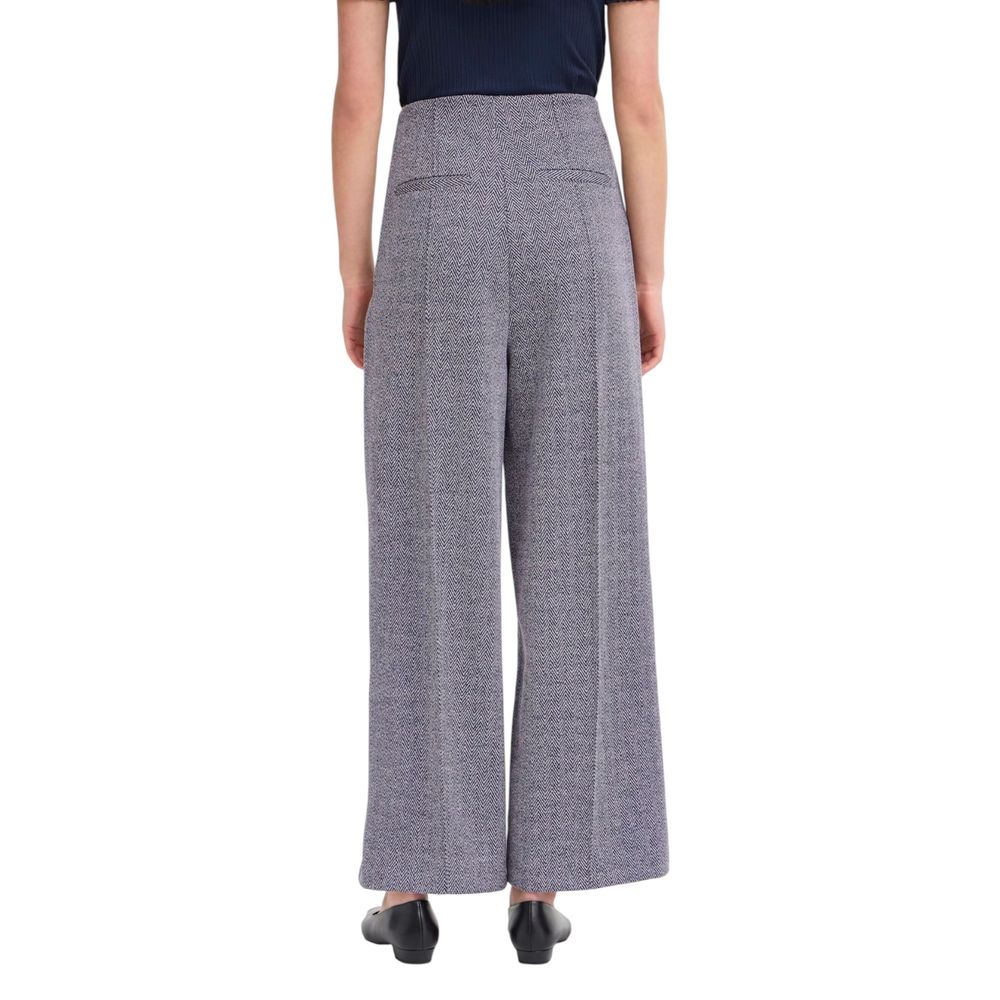 ICHI Blue Polyester Casual Pants