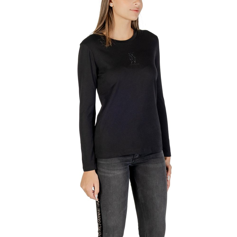 Armani Exchange Black Cotton Long Sleeve T-Shirt