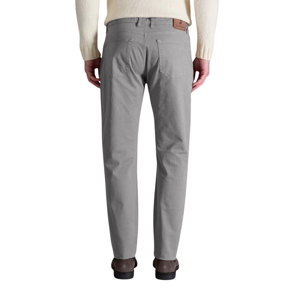 Jeckerson Gray Cotton Skinny Pants