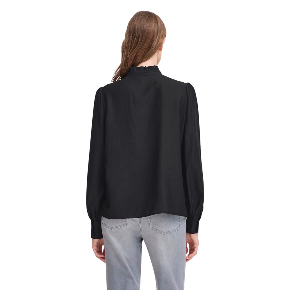 ICHI Black Viscose Blouse