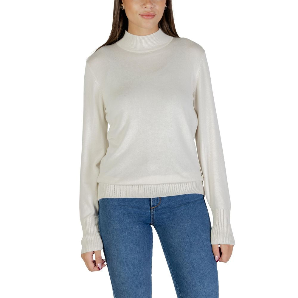 ICHI Beige Viscose Turtleneck