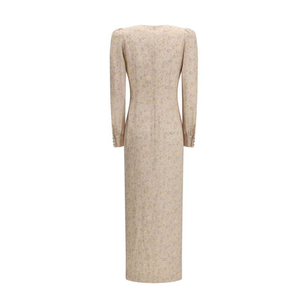 Alessandra Rich Beige Silk Casual Dress