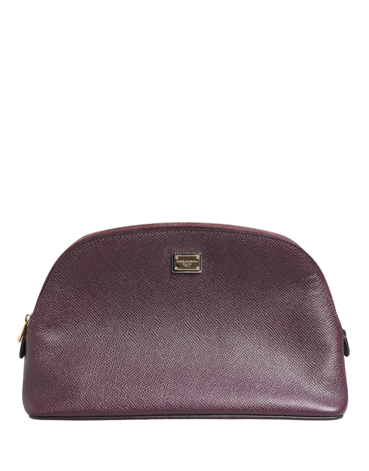 Dolce & Gabbana Dark Purple Leather DG Logo Zip Around Hand Purse Wallet