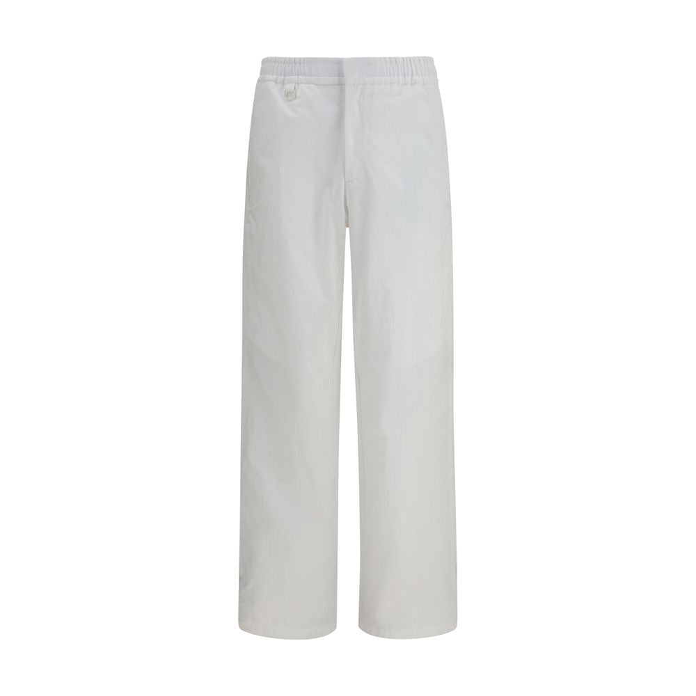 LAMINAR White Cotton Casual Pants