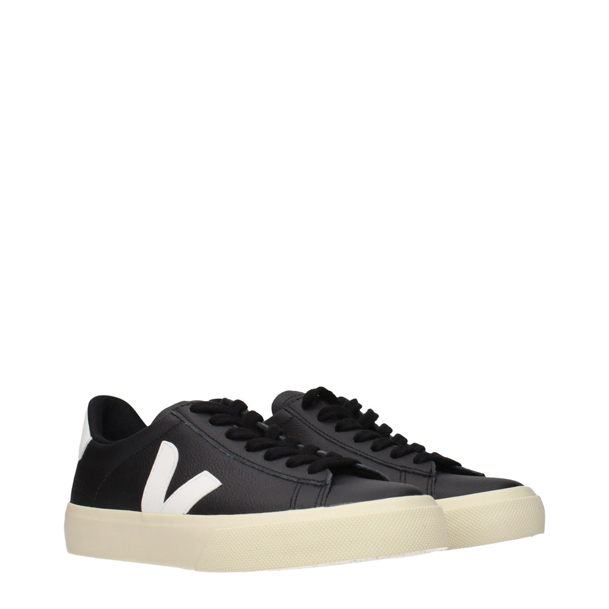 Veja Black Leather Low Top Sneakers