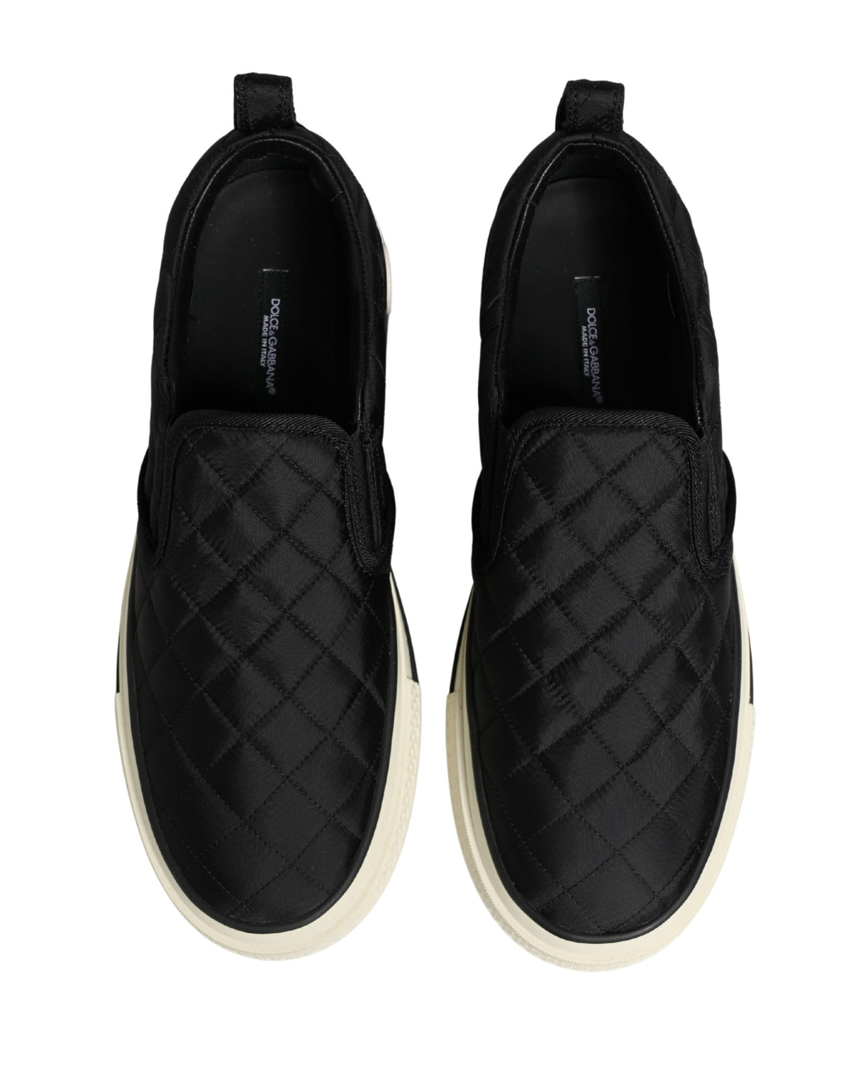 Dolce & Gabbana Black Quilted Slip On Low Top Sneakers Shoes
