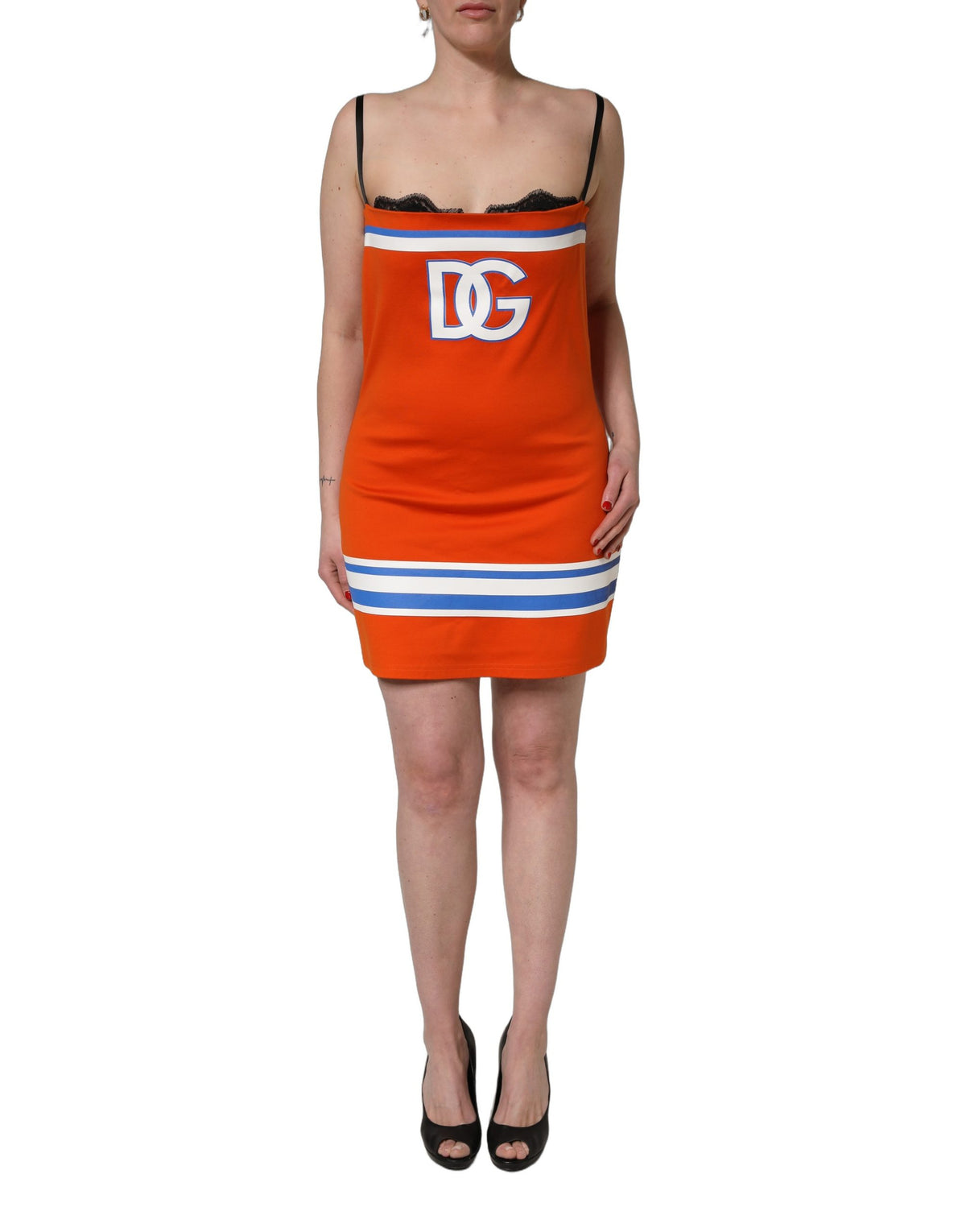 Dolce & Gabbana Orange Cotton Superbowl Football Inspired Mini Dress