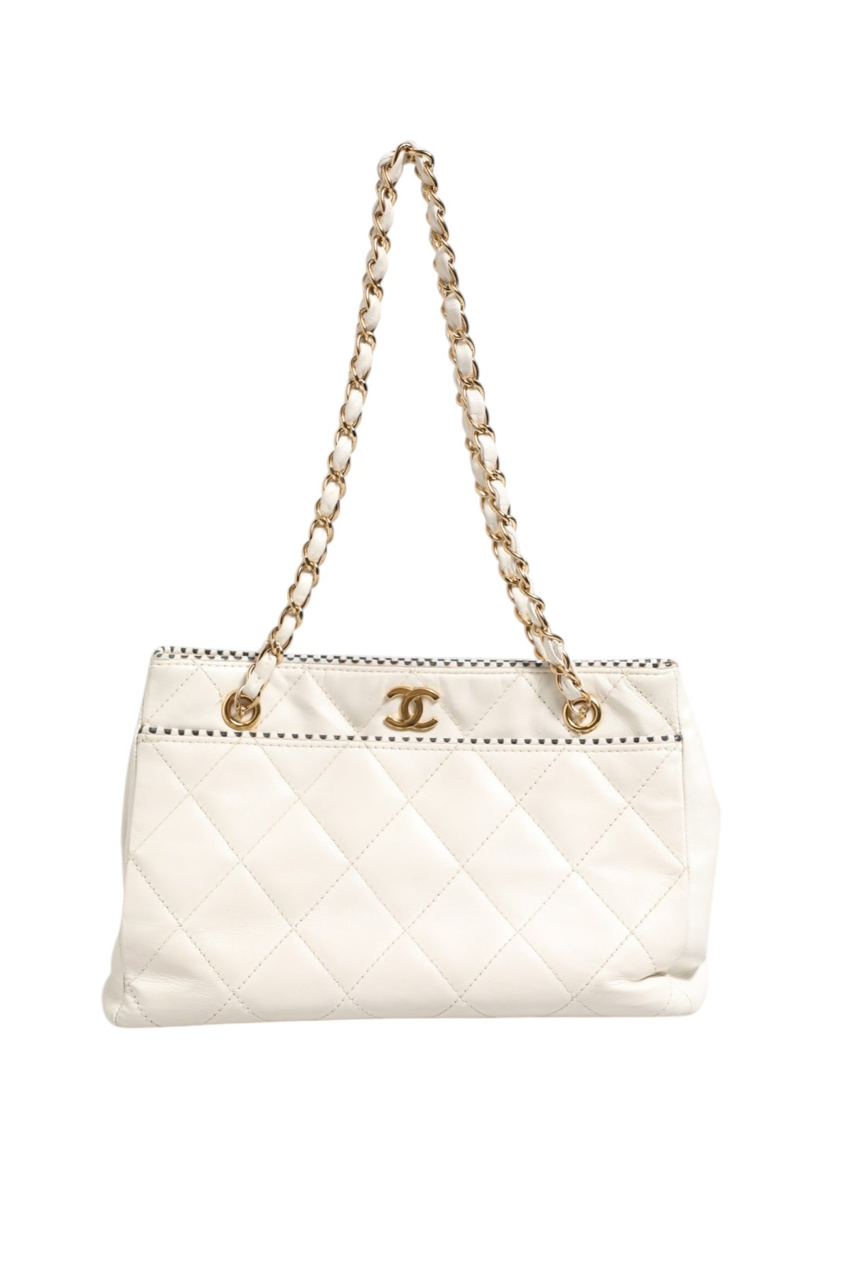 Chanel Shiny Calfskin Quilted Mini 22 White 1792563