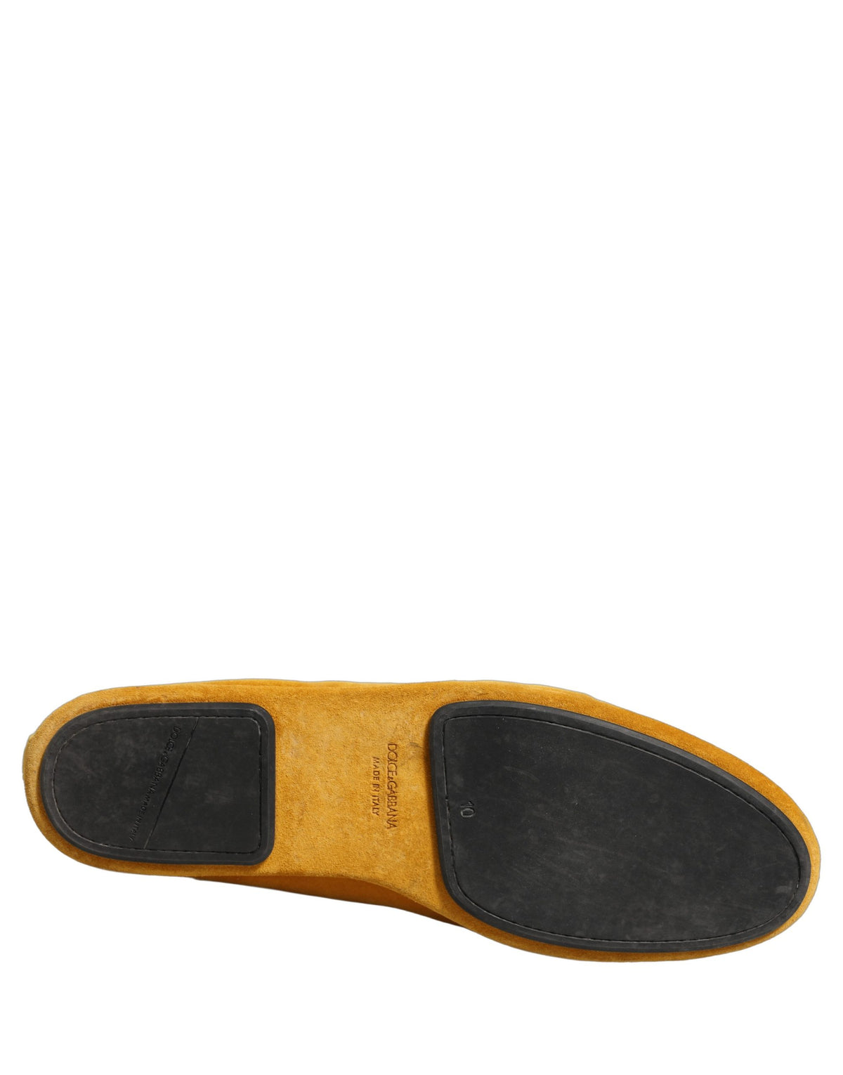 Dolce & Gabbana Yellow Velvet Crown Embroidery Loafers Shoes