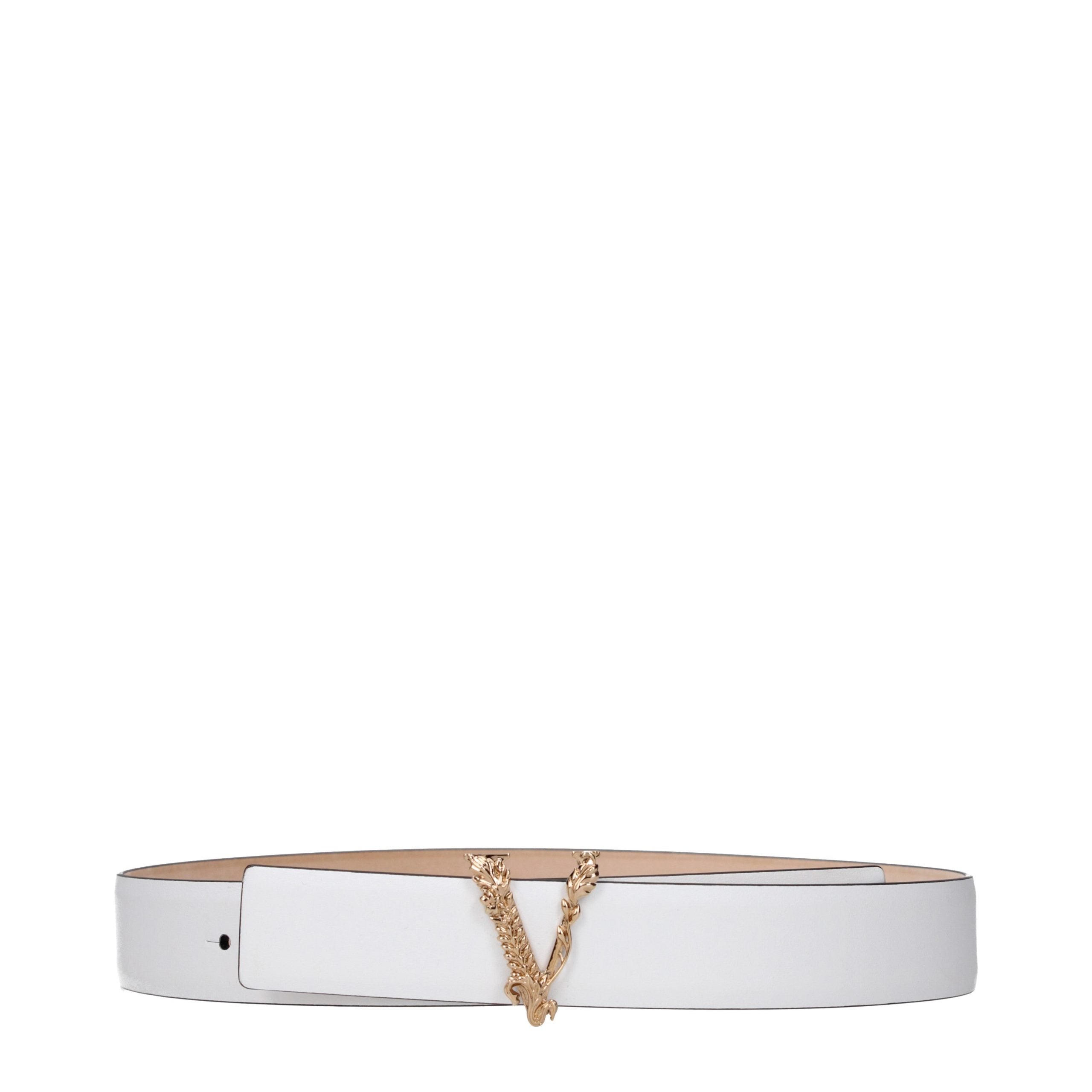Versace White Leather Regular Belt