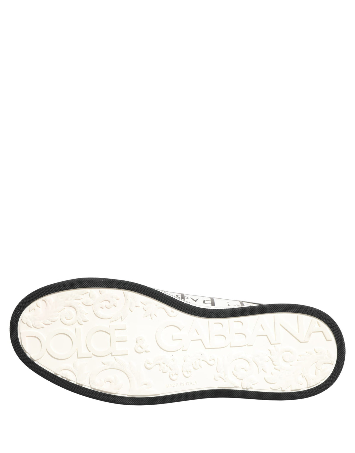 Dolce & Gabbana White Black DG Logo King Patch Low-Top Sneaker Shoes