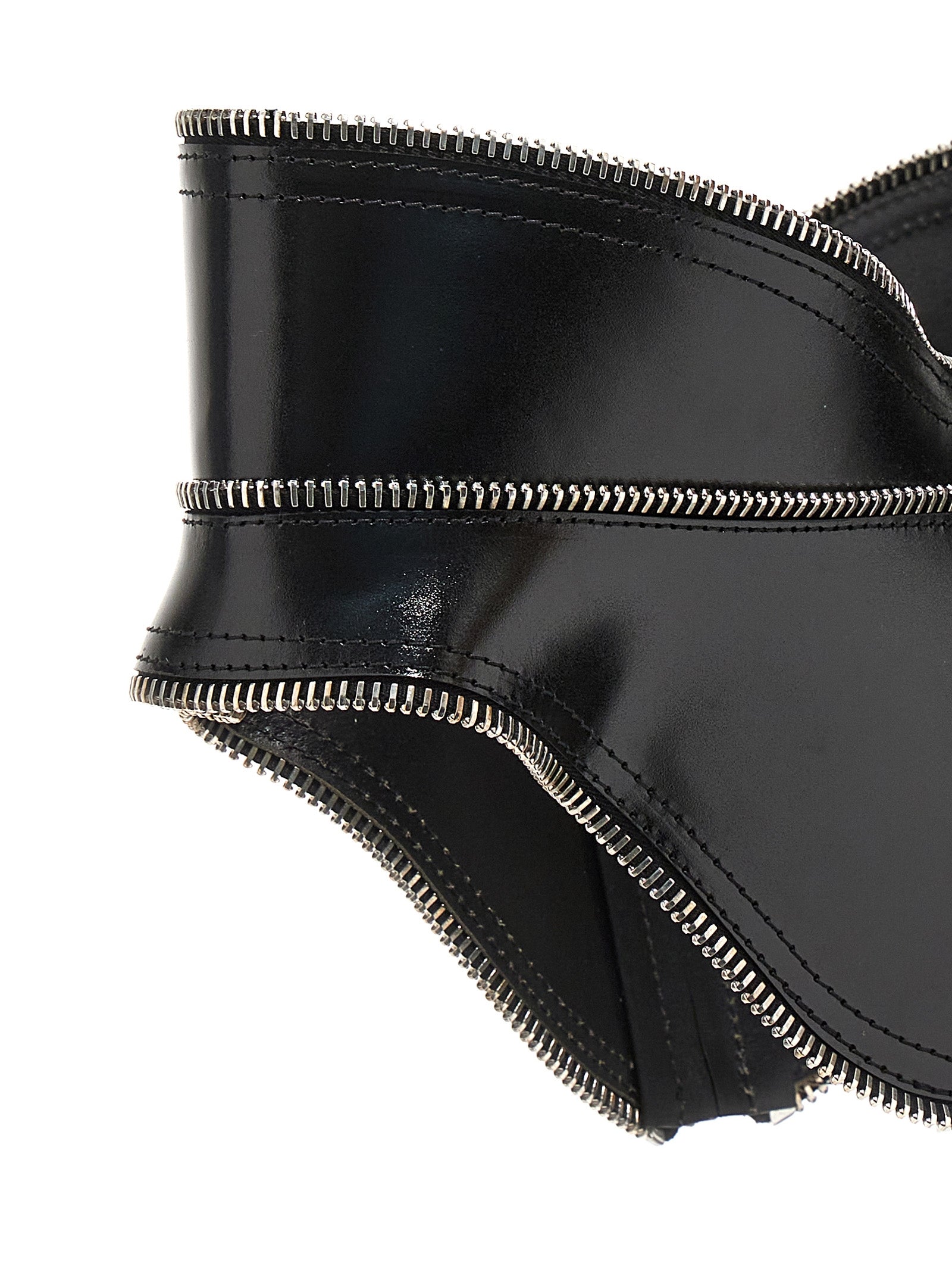 Alexander McQueen Black Leather Regular Belt