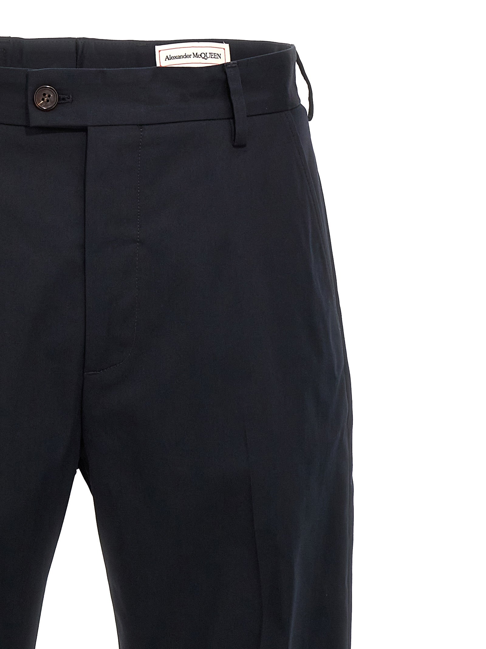 Alexander McQueen Blue Cotton Casual Pants