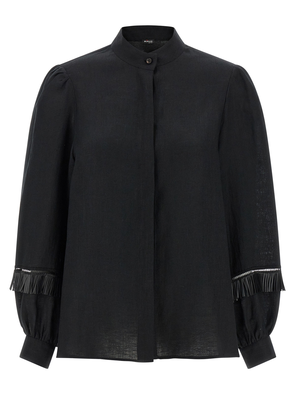 Kiton Black Linen Blouse