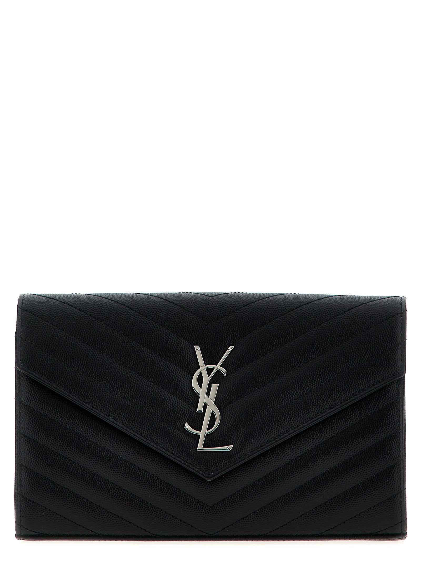 Saint Laurent Black Calfskin Clutch Bag