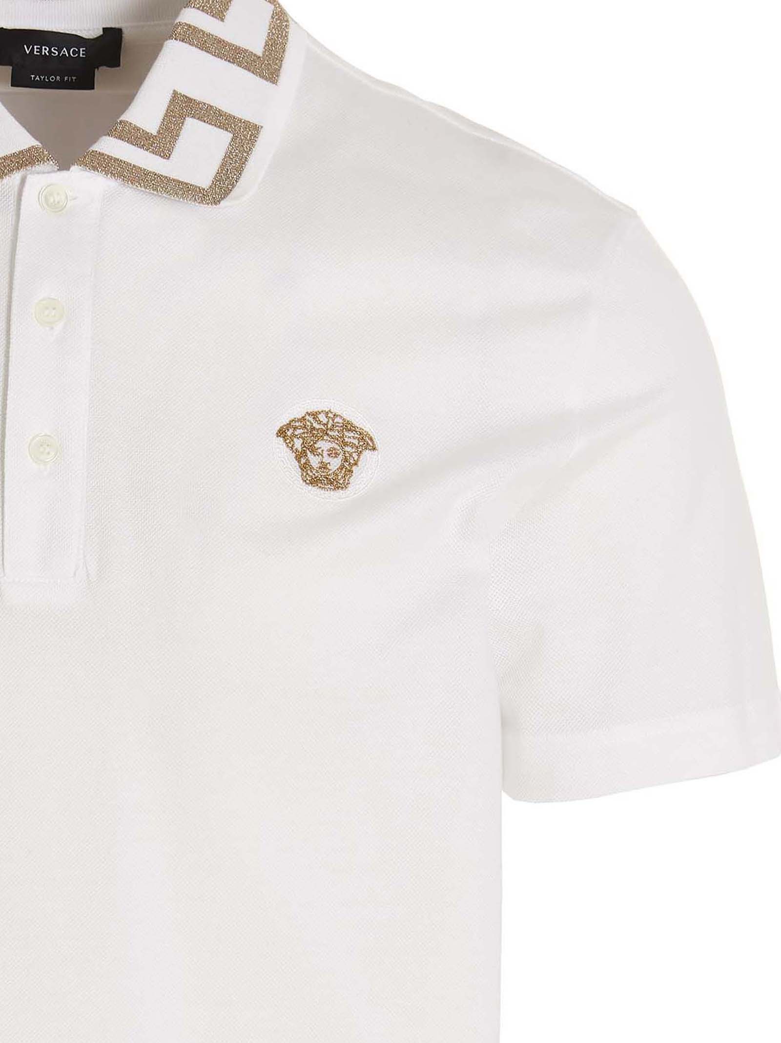 Versace White Cotton Polo Shirt