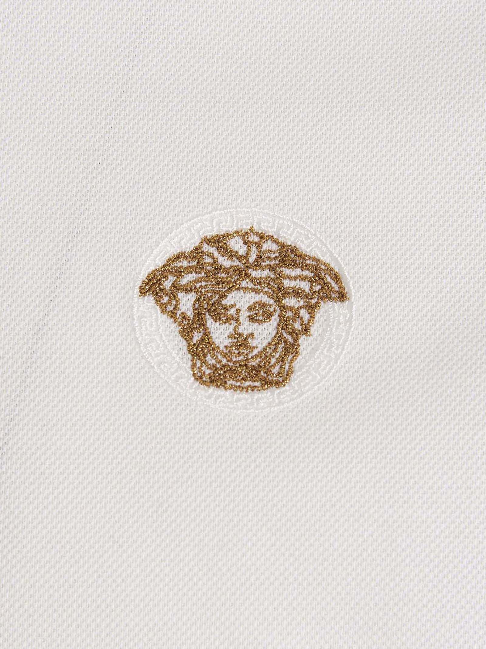 Versace White Cotton Polo Shirt