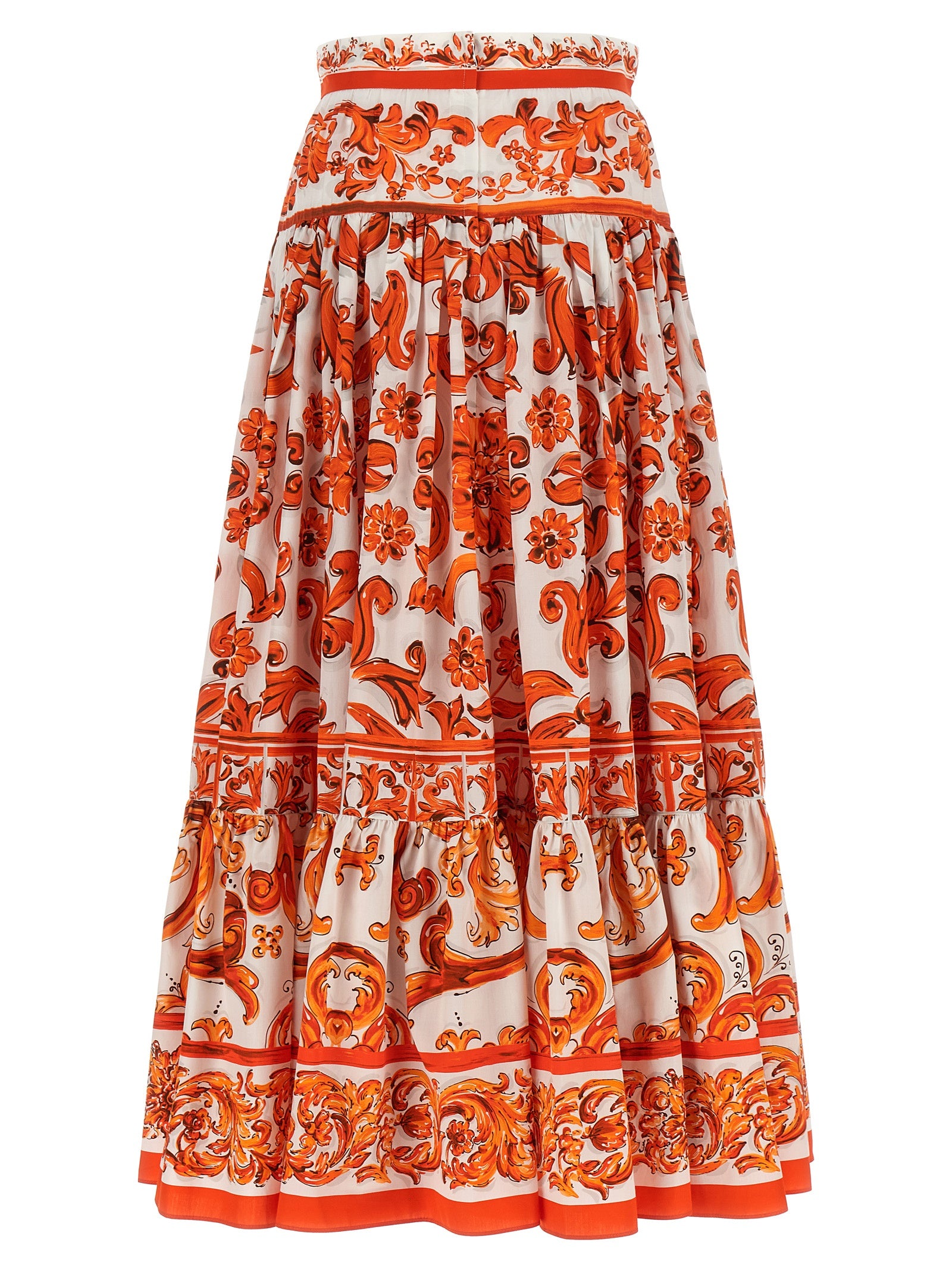Dolce & Gabbana Orange Cotton Mini Skirt