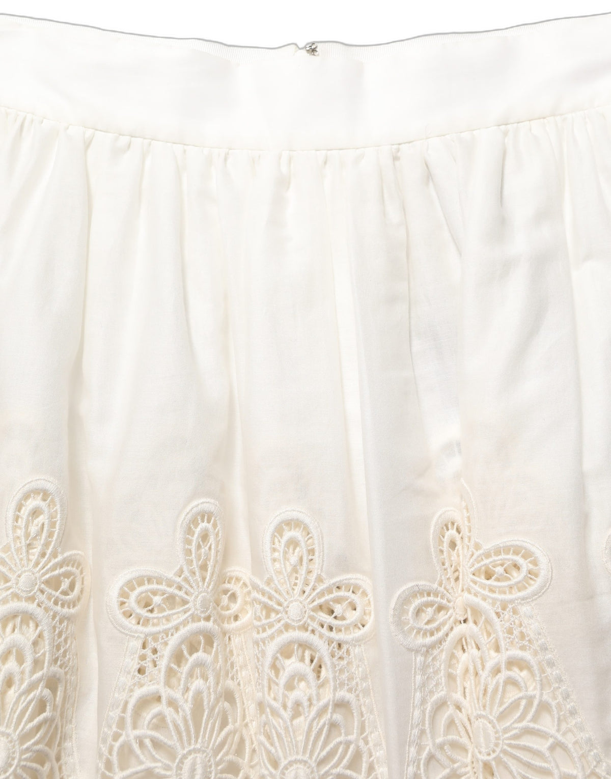 Dolce & Gabbana White Floral Embroidered A-line Mini Skirt