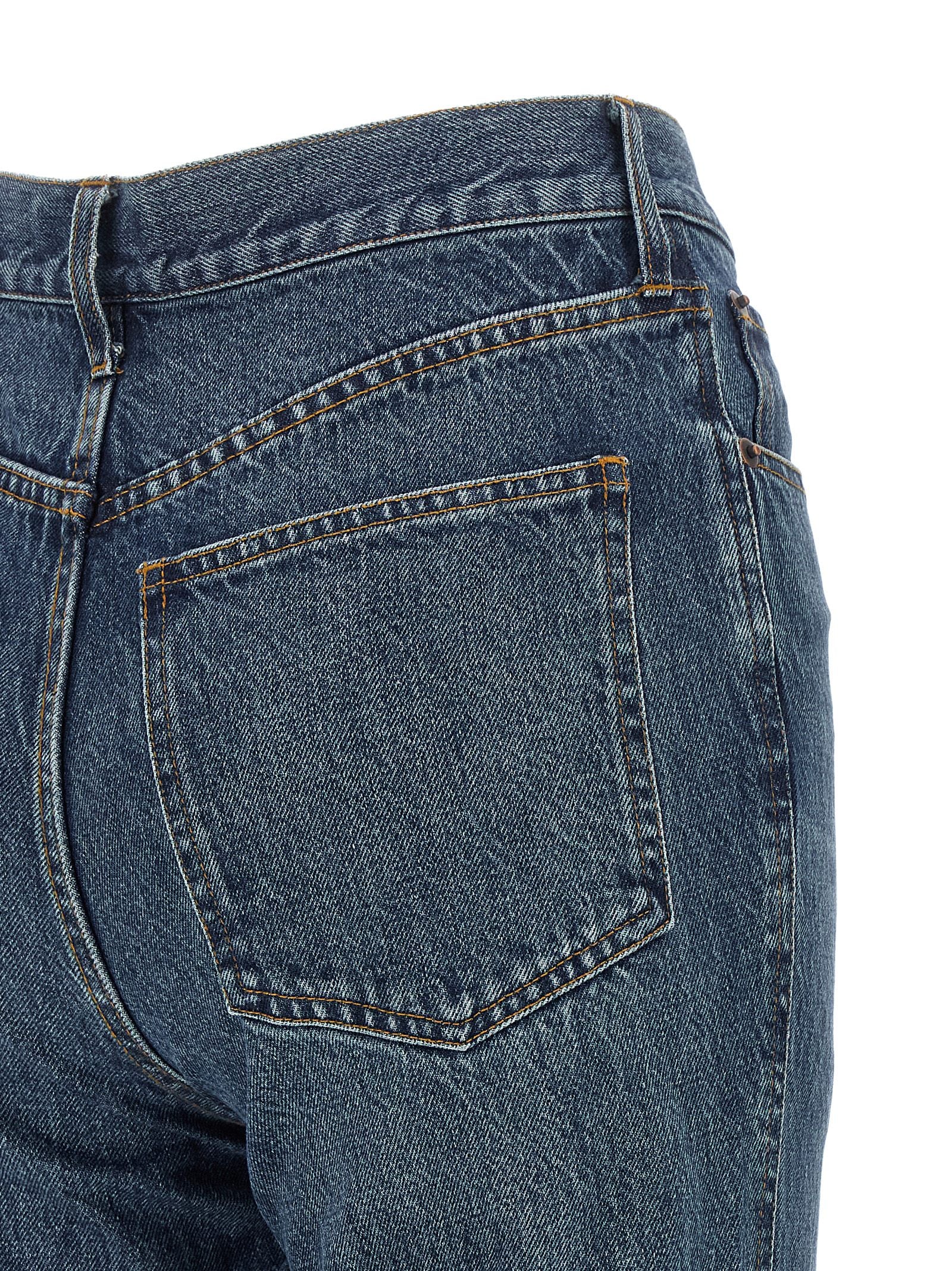 CO Blue Cotton Flared Jeans