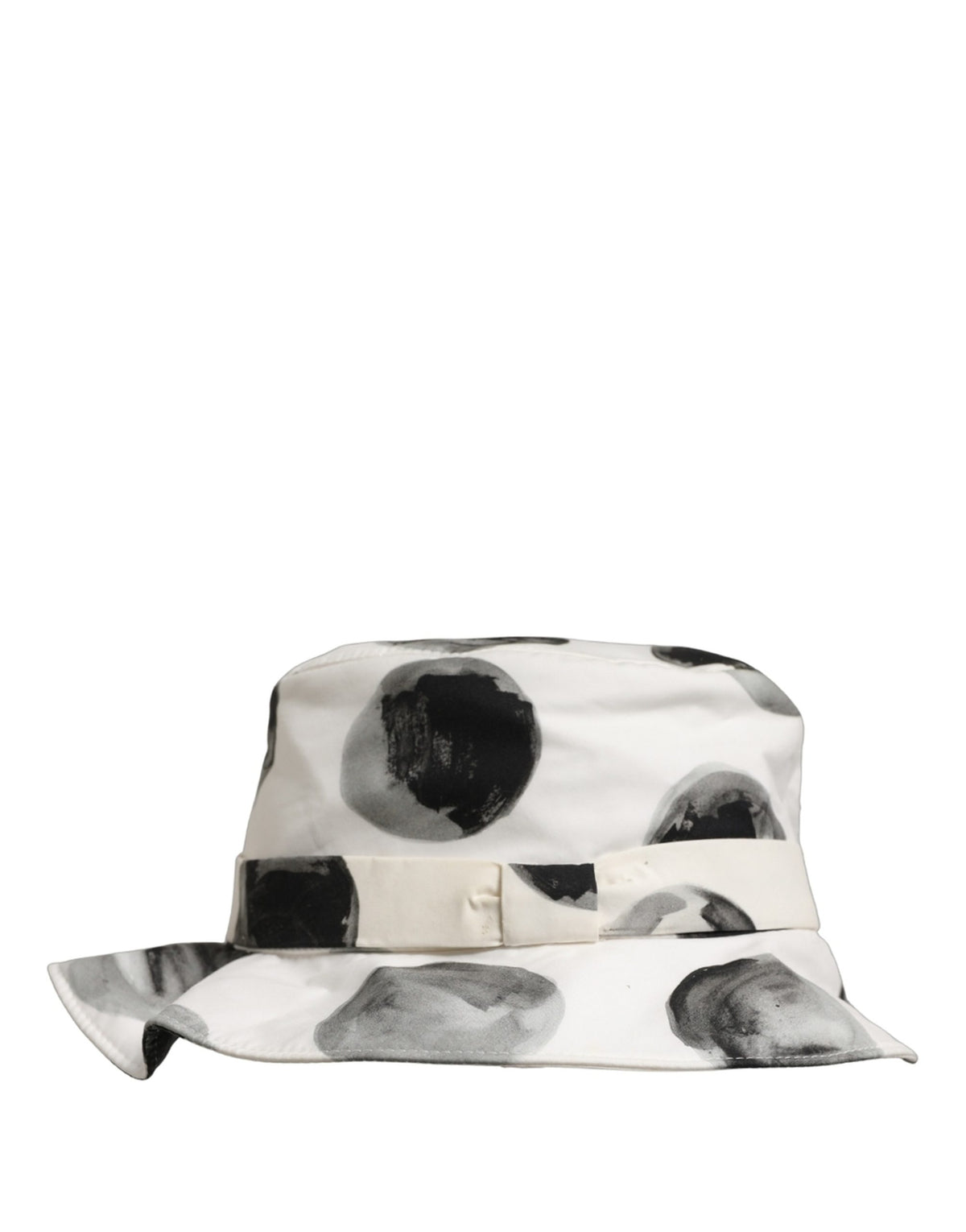 Dolce & Gabbana White Cotton Big Polka Dot Pattern Bucket Hat