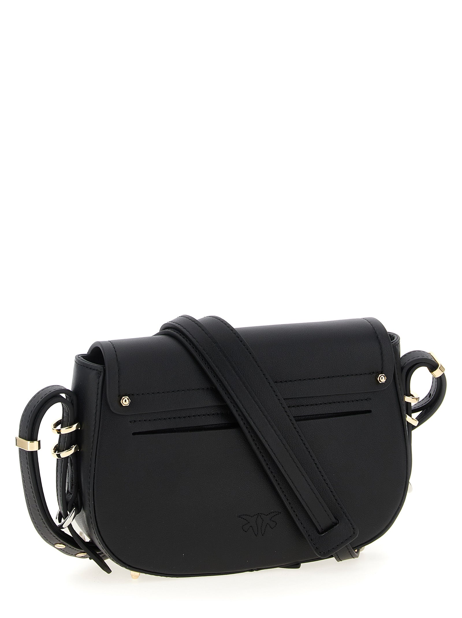 PINKO Black Calfskin Crossbody Bag