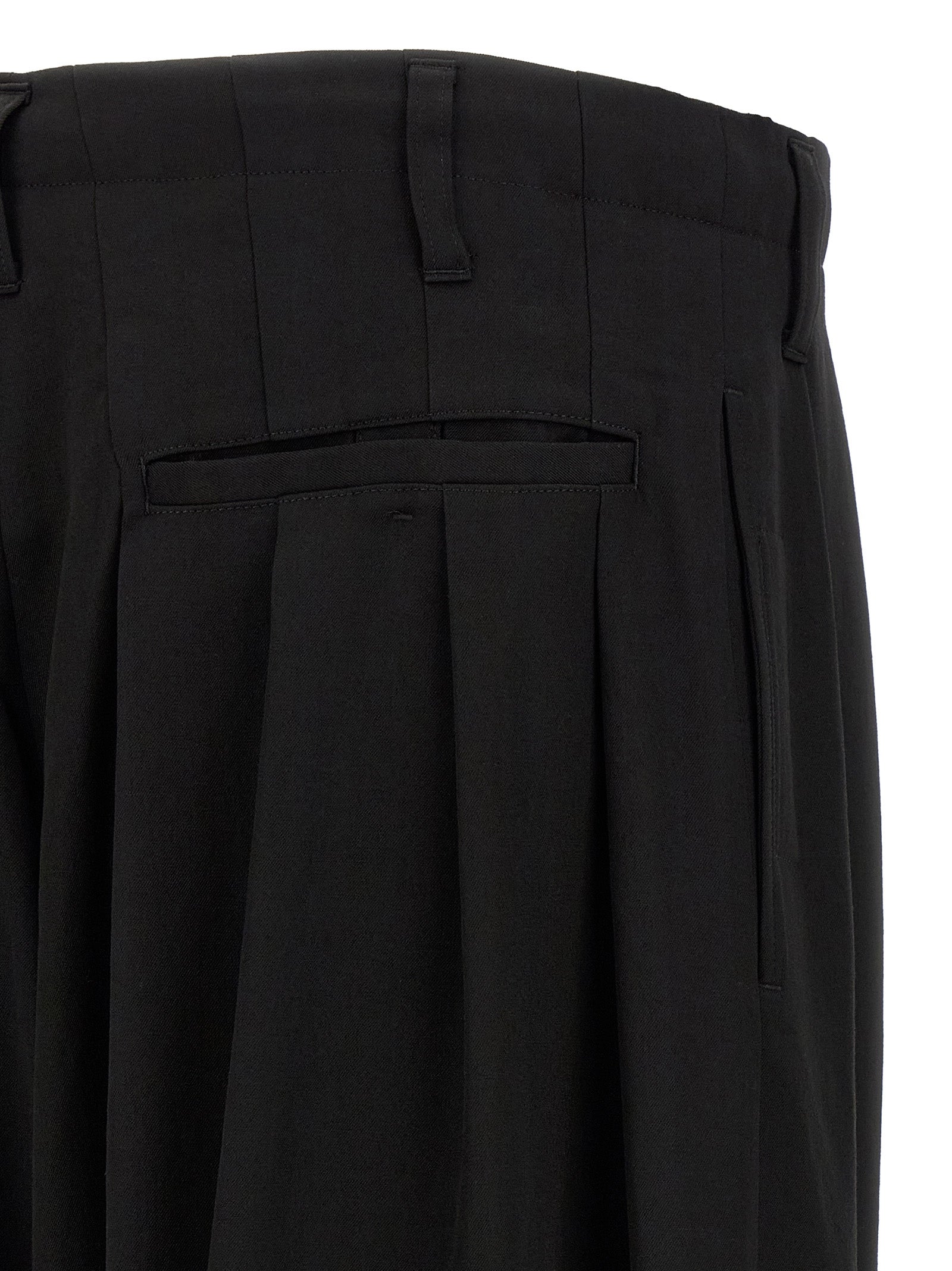 Yohji Yamamoto Black Wool Casual Pants